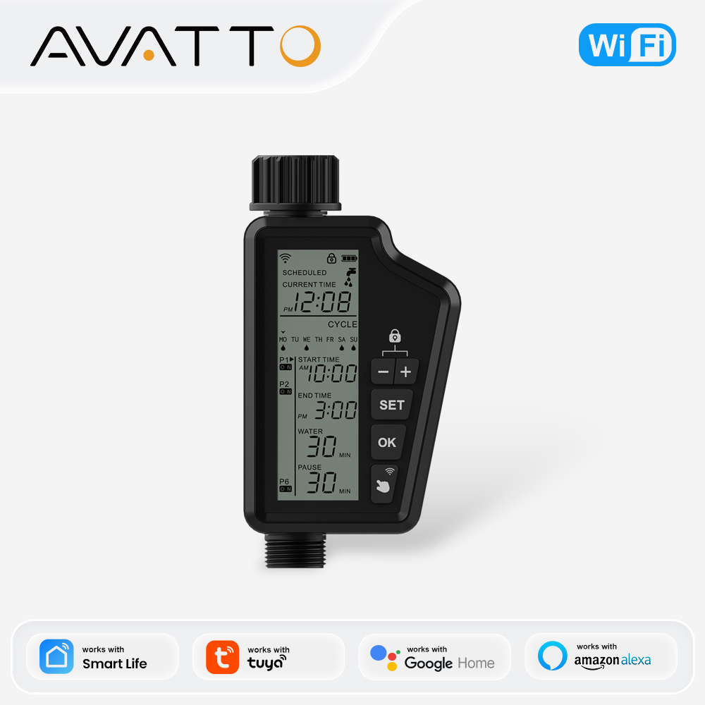 Smart Home Interior - AVATTO Tuya WIFI Temporizador de riego