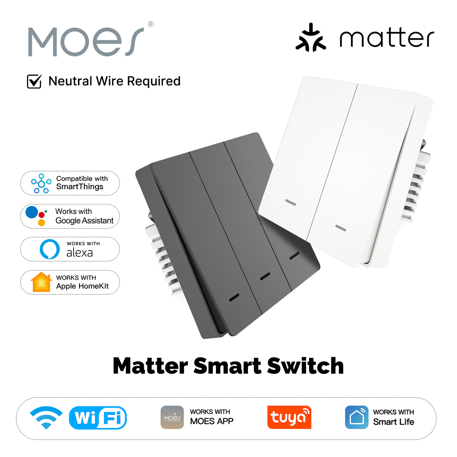 Smart Home Integration - MOES Matter Tuya WiFi interruptor de