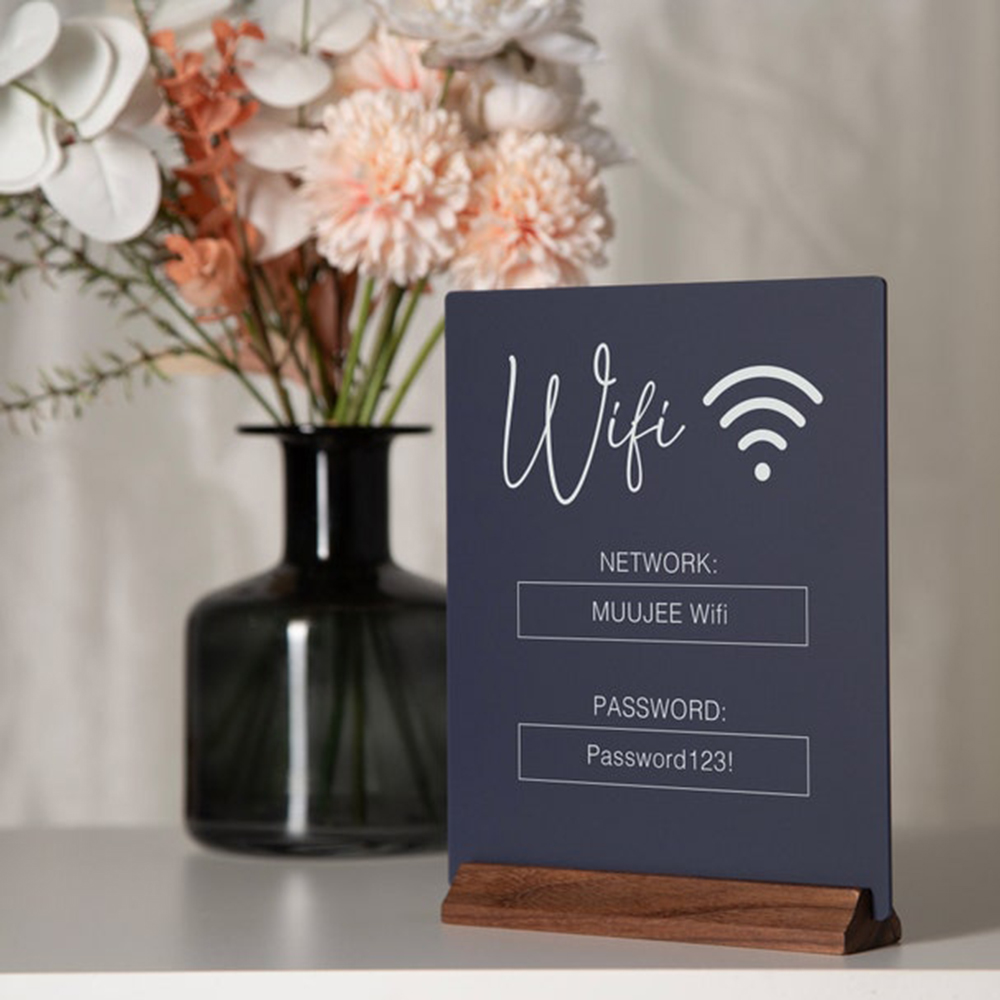 Airbnb Smart Home - Letrero de mesa acrílico con código