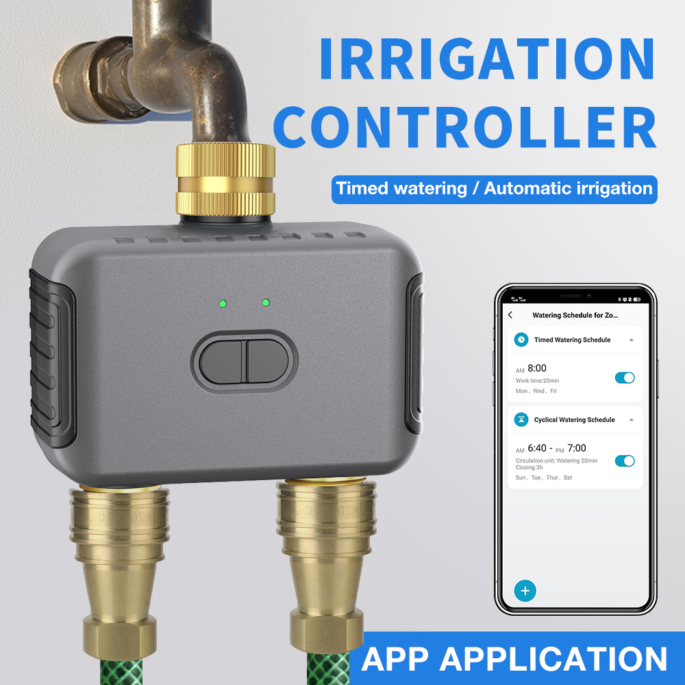 Smart Home Automation - Tuya-temporizador de riego de 2 zonas,