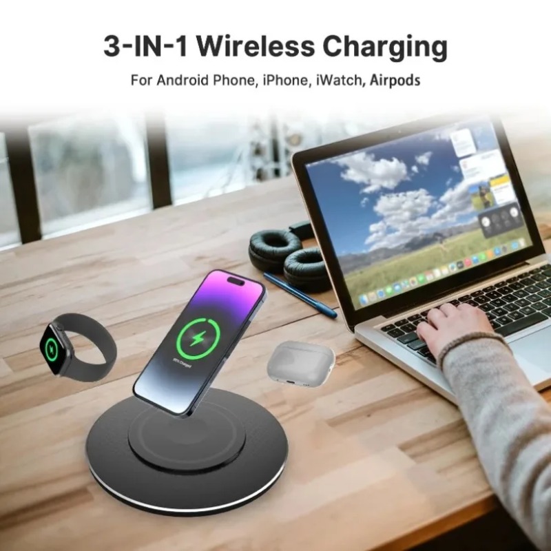 Smart Home Design - Cargador inalámbrico compacto 3 en 1