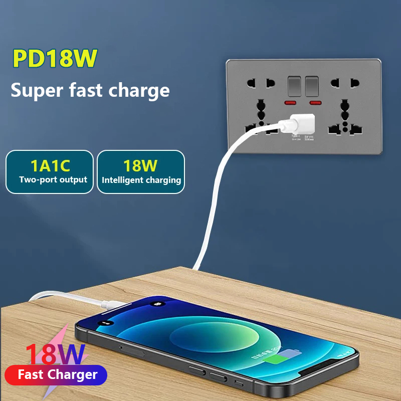 Reino Unido 13A con USB tipo c - Smart Wall Socket reseña y precio