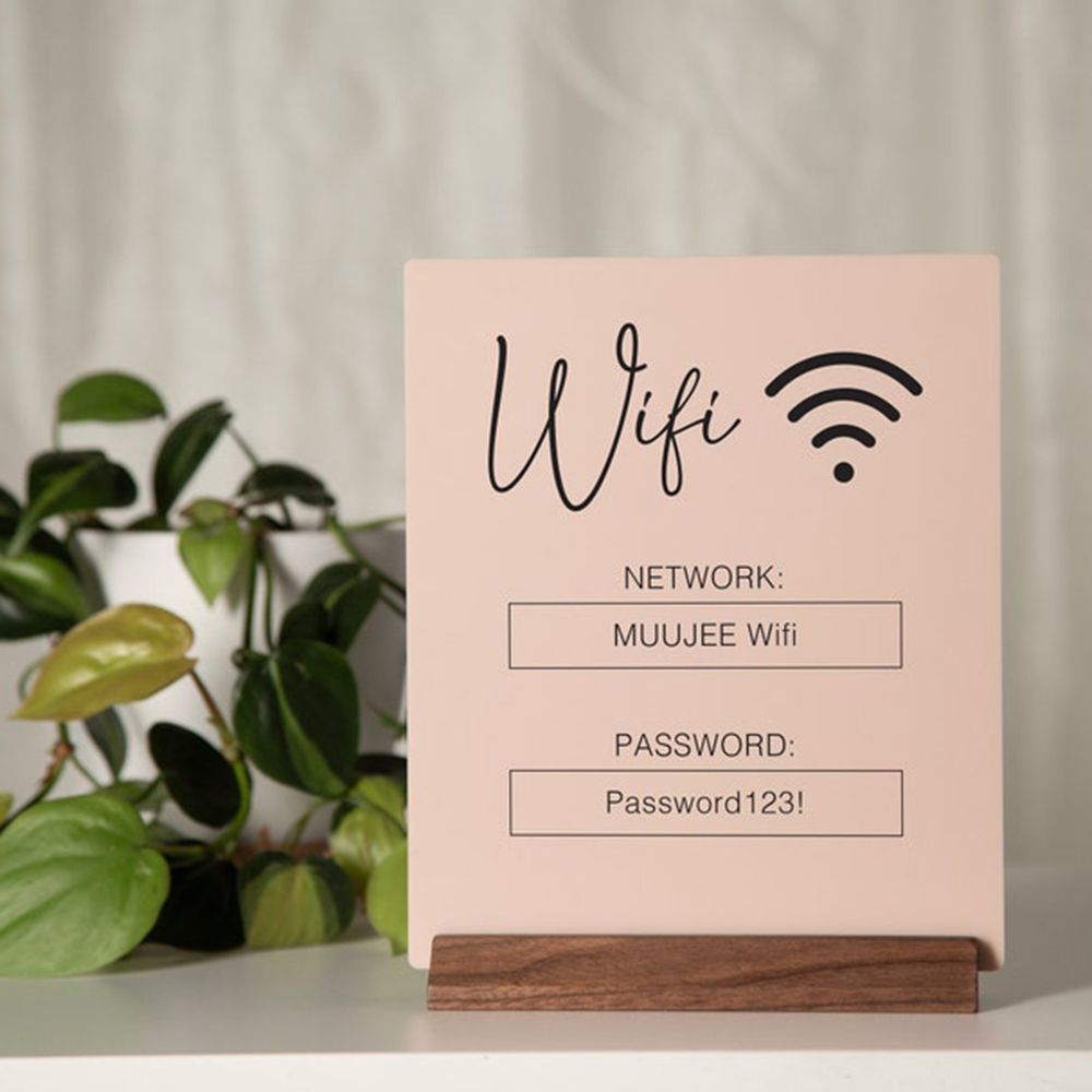 Letrero de mesa acrílico con c - Airbnb Smart Home reseña y precio